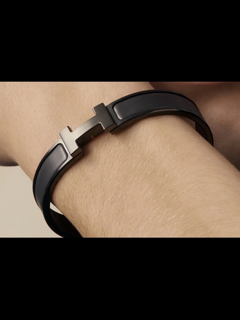 Hermes Clic H Bracelet Narrow Enamel Black PVD Matte Black Hardware Box Dustbag